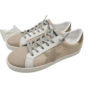 Vintage Havana Bianca Sneakers 7.5 White Camel Gold Star Patch Streetwear